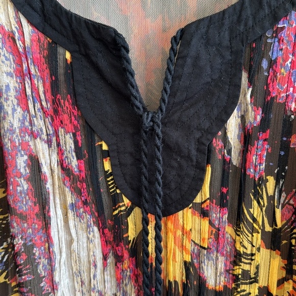 Anthro Y2K Plenty Tracy Reese 100% Silk Scoop Neck Keyhole Top Blouse Floral M - Picture 3 of 7